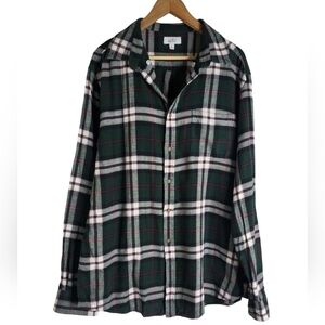 Green Plaid Button-Up Shirt